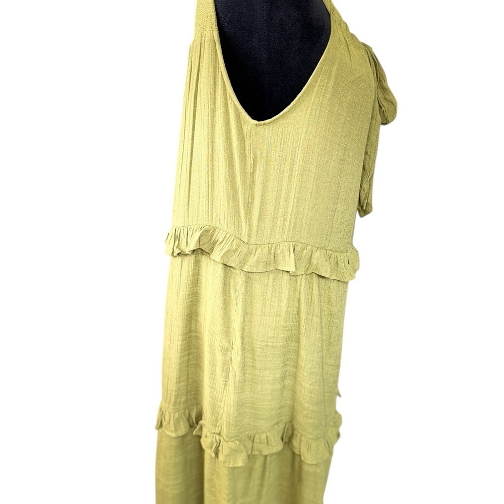 Green Tiered Ruffled Midi Sundress - Picture 5 of 5